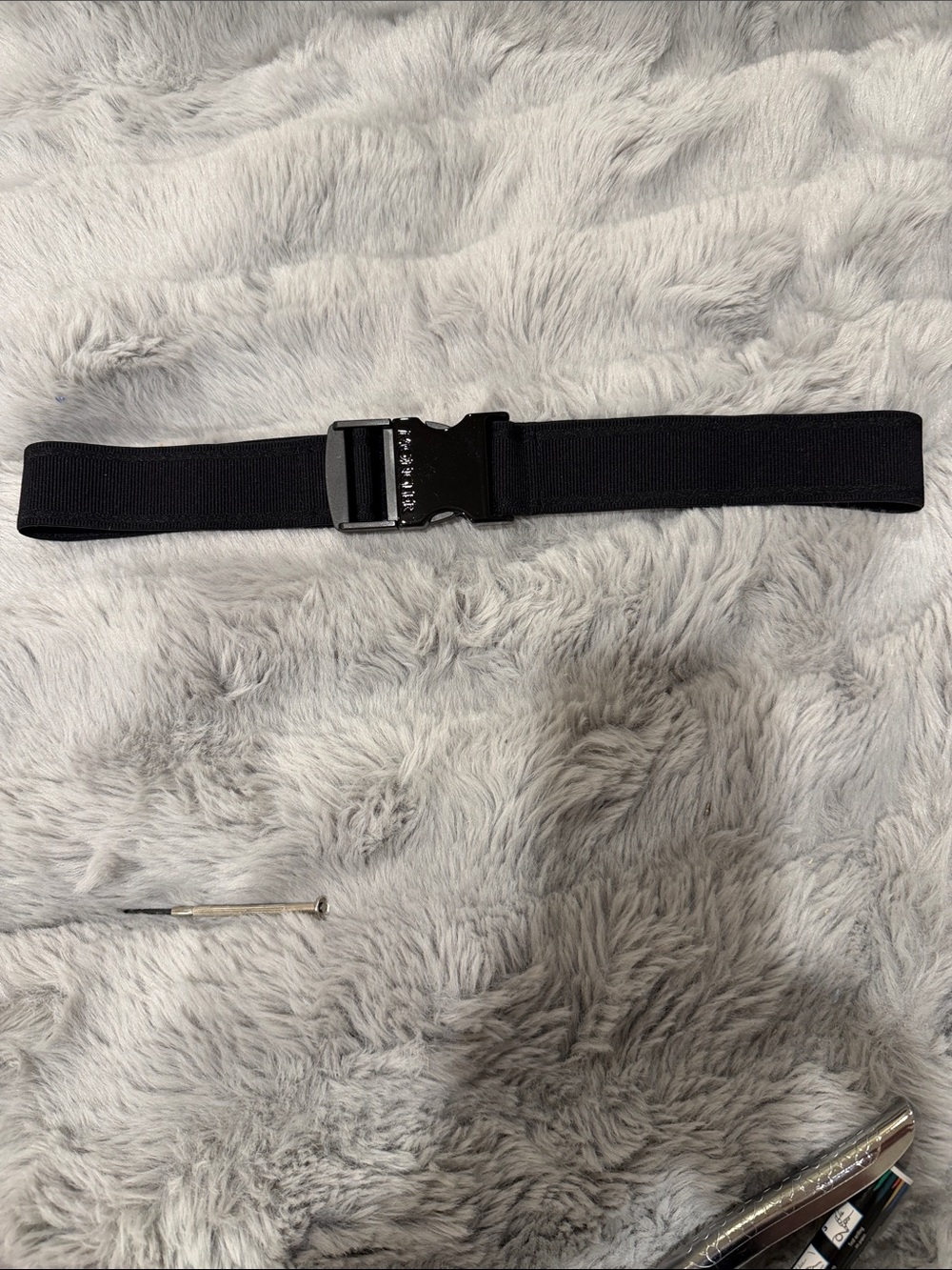 Moncler Black Web Stretch Belt with Quick-Release Buckle M